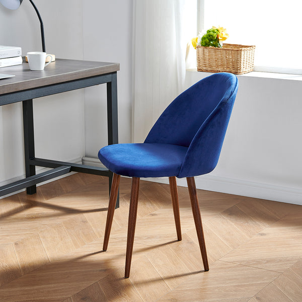 Weller Velvet Side Chair(Set of 2), Dark Blue