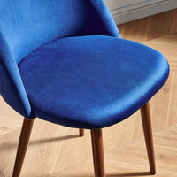 Weller Velvet Side Chair(Set of 2), Dark Blue
