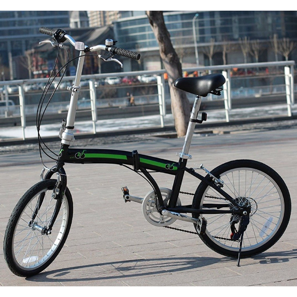 OPEN BOX - IDS Home unYOUsual Portable Lightweight Steelframe Folding Bike - Black Green
